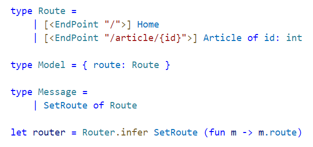 Defining and using a route